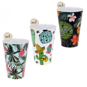 Zestaw plastikowych kubków wielokrotnego użytku 400ml 4 sztuki RAVI